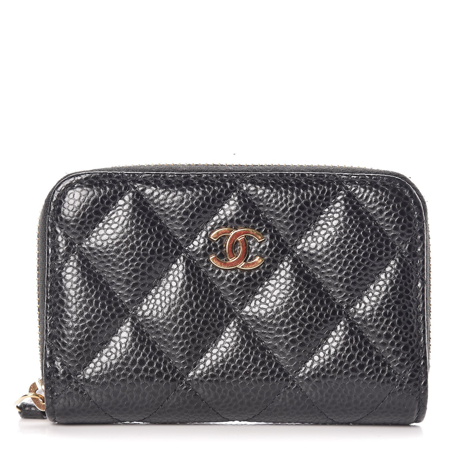 Chanel Caviar Quilted Zip Coin Purse Black 1 of 8