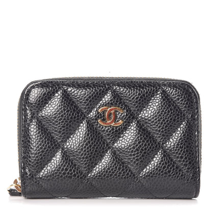 Chanel Caviar Quilted Zip Coin Purse Black 1 of 8
