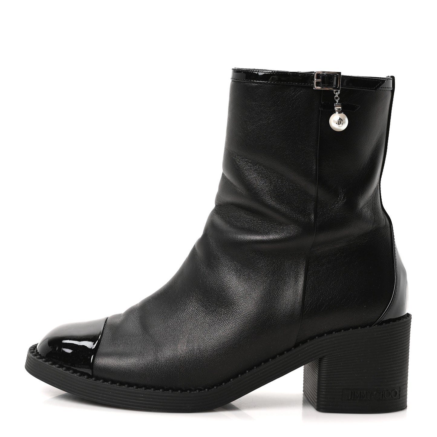 Nappa Patent Pearl Adry 60mm Ankle Boots 39.5 Black