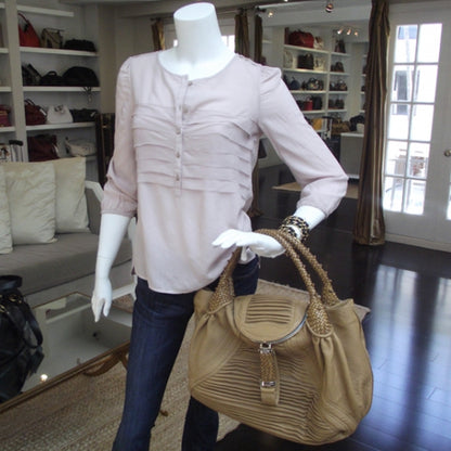 Fendi Nappa Pleated Spy Bone 2 of 11