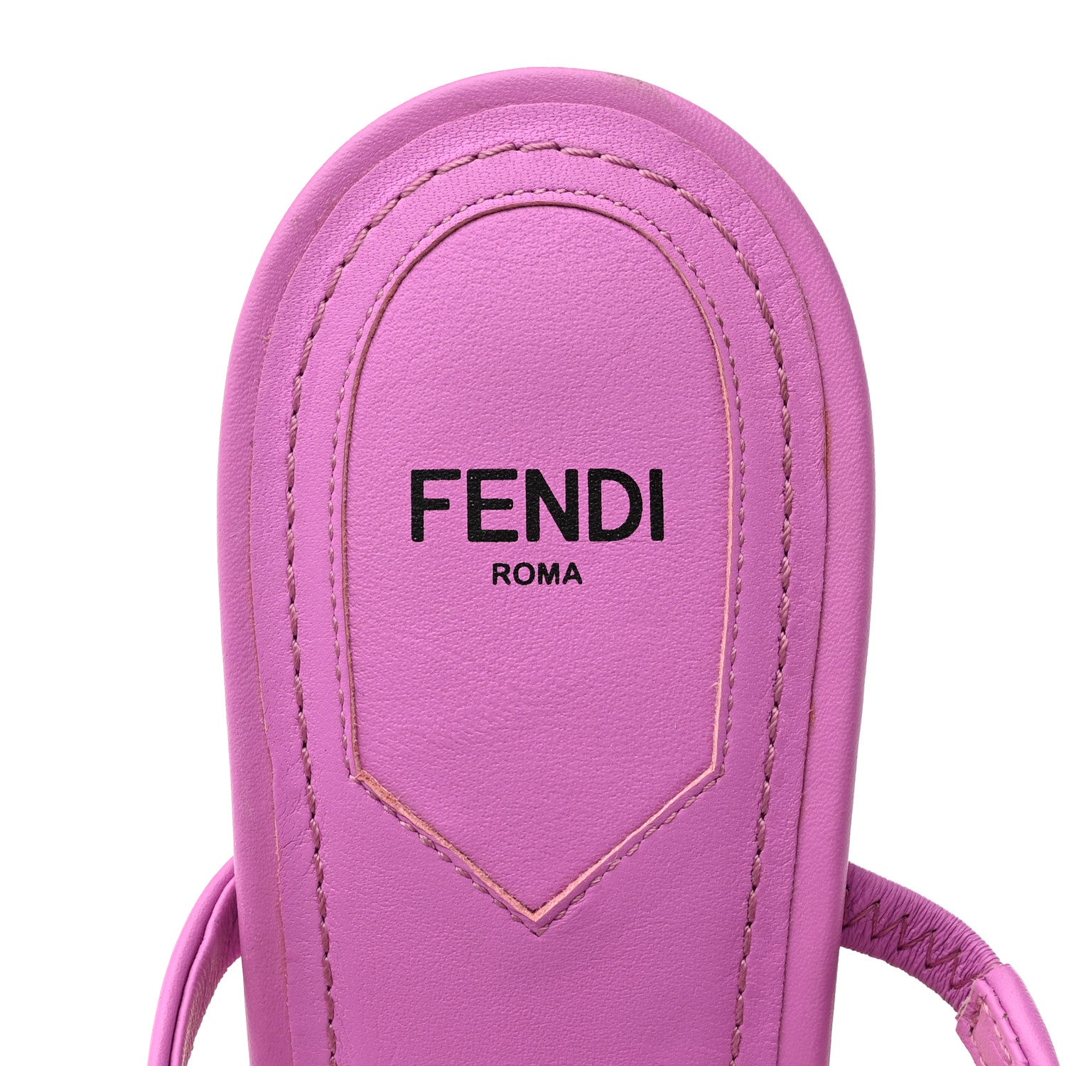 Fendi Shearling Vitello Fendi First 95mm Slide Sandals 40 Bouganville Colorado 6 of 8