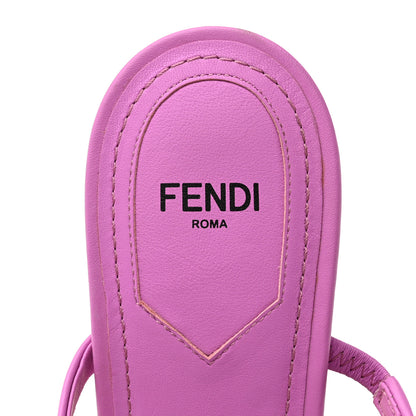 Fendi Shearling Vitello Fendi First 95mm Slide Sandals 40 Bouganville Colorado 6 of 8