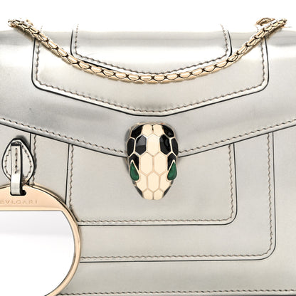 Bulgari Metallic Calfskin Serpenti Forever Crossbody Bag Silver 7 of 10