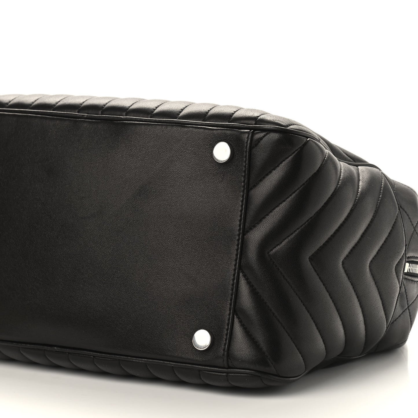 Lambskin Mixed Matelasse Joan Bowling Bag Black