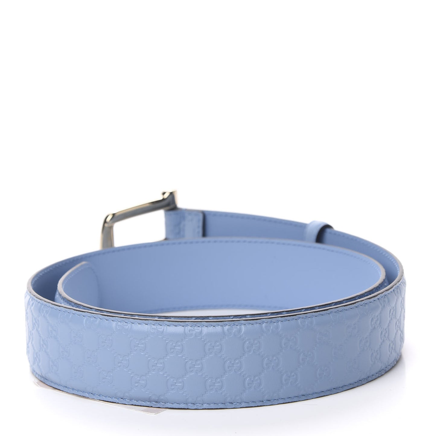 Soft Microguccissima Margaux Calfskin Belt 90 36 Mineral Blue