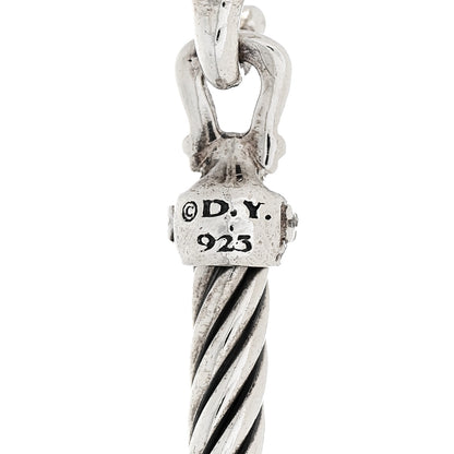 David Yurman Sterling Silver Diamond 3mm Cable Buckle Bracelet 3 of 4