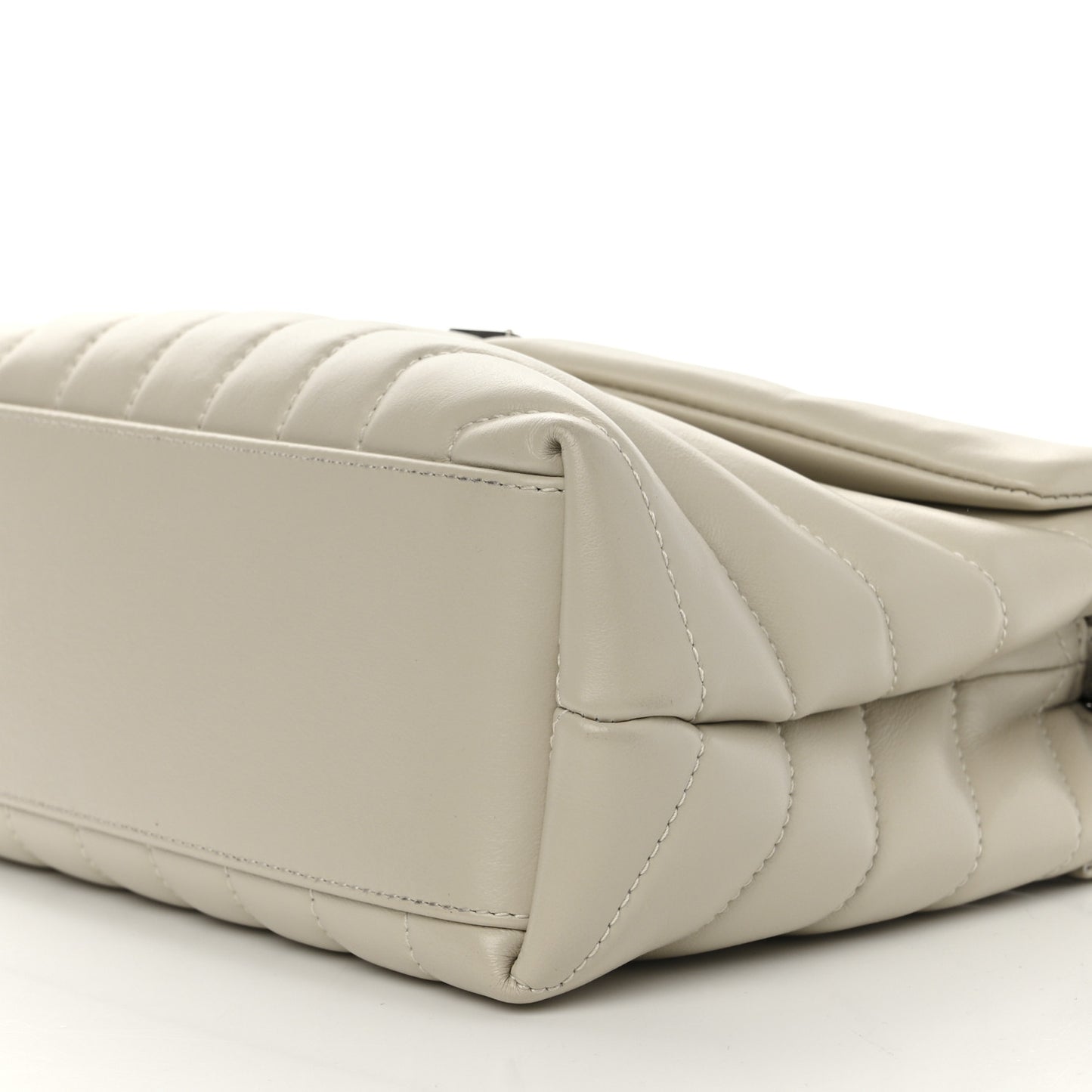 Calfskin Y Quilted Monogram Small Loulou Chain Satchel Crema Soft