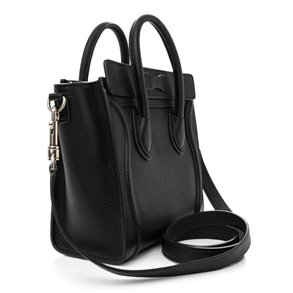 Celine Drummed Calfskin Nano Luggage Black 3 of 10