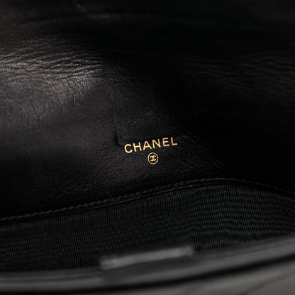 Chanel Lambskin Diamond Stitched Envelope Long Flap Wallet Black 6 of 8