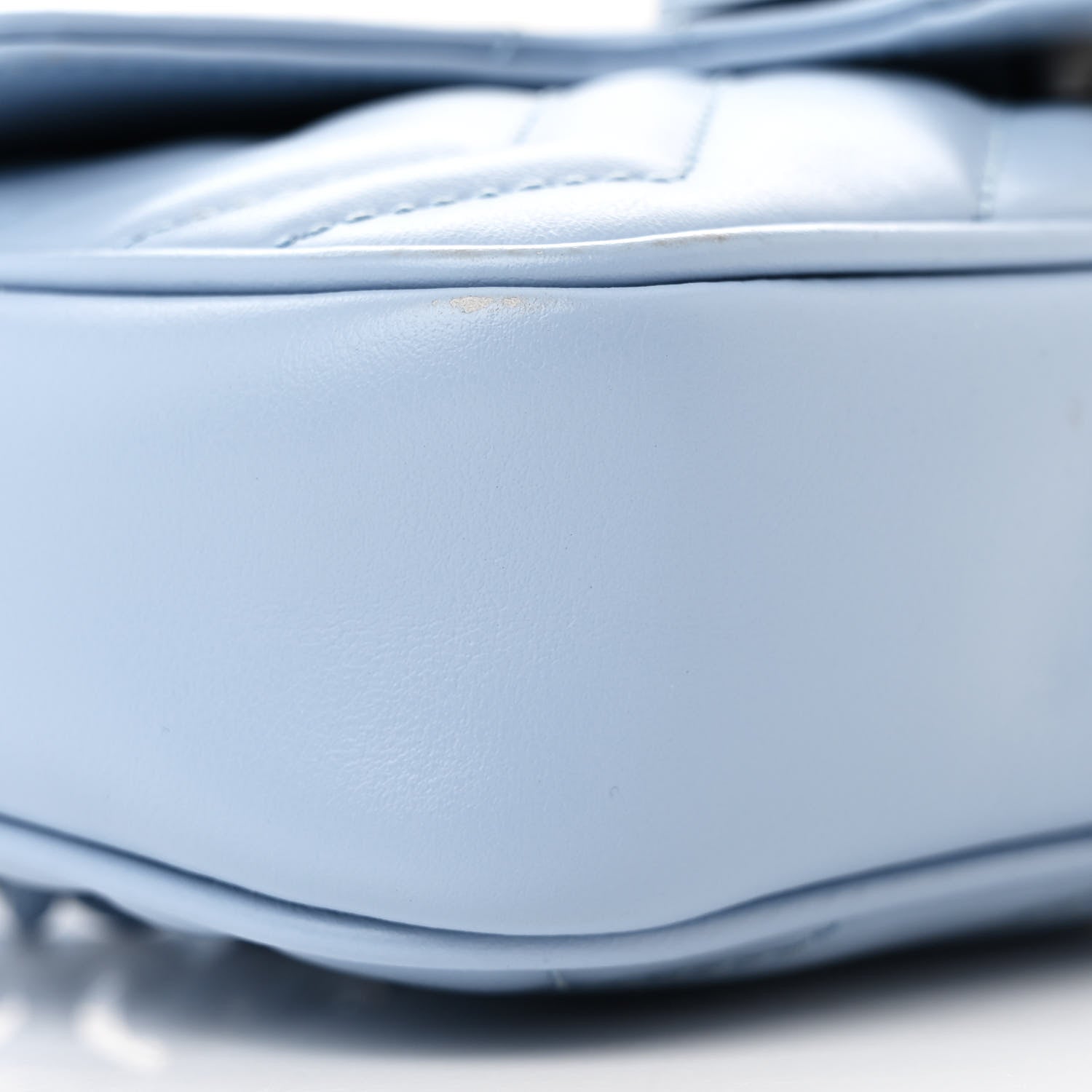 Gucci Calfskin Matelasse Monochrome GG Marmont Chain Belt Bag Porcelain Light Blue 9 of 11