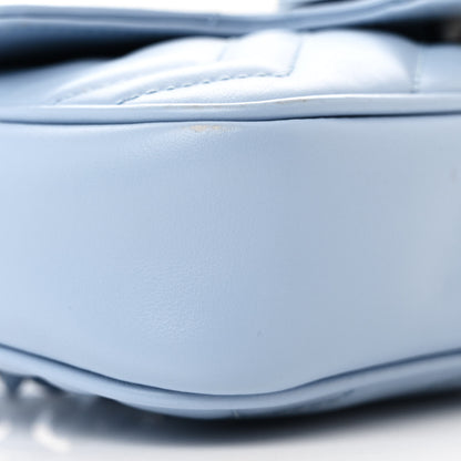 Gucci Calfskin Matelasse Monochrome GG Marmont Chain Belt Bag Porcelain Light Blue 9 of 11