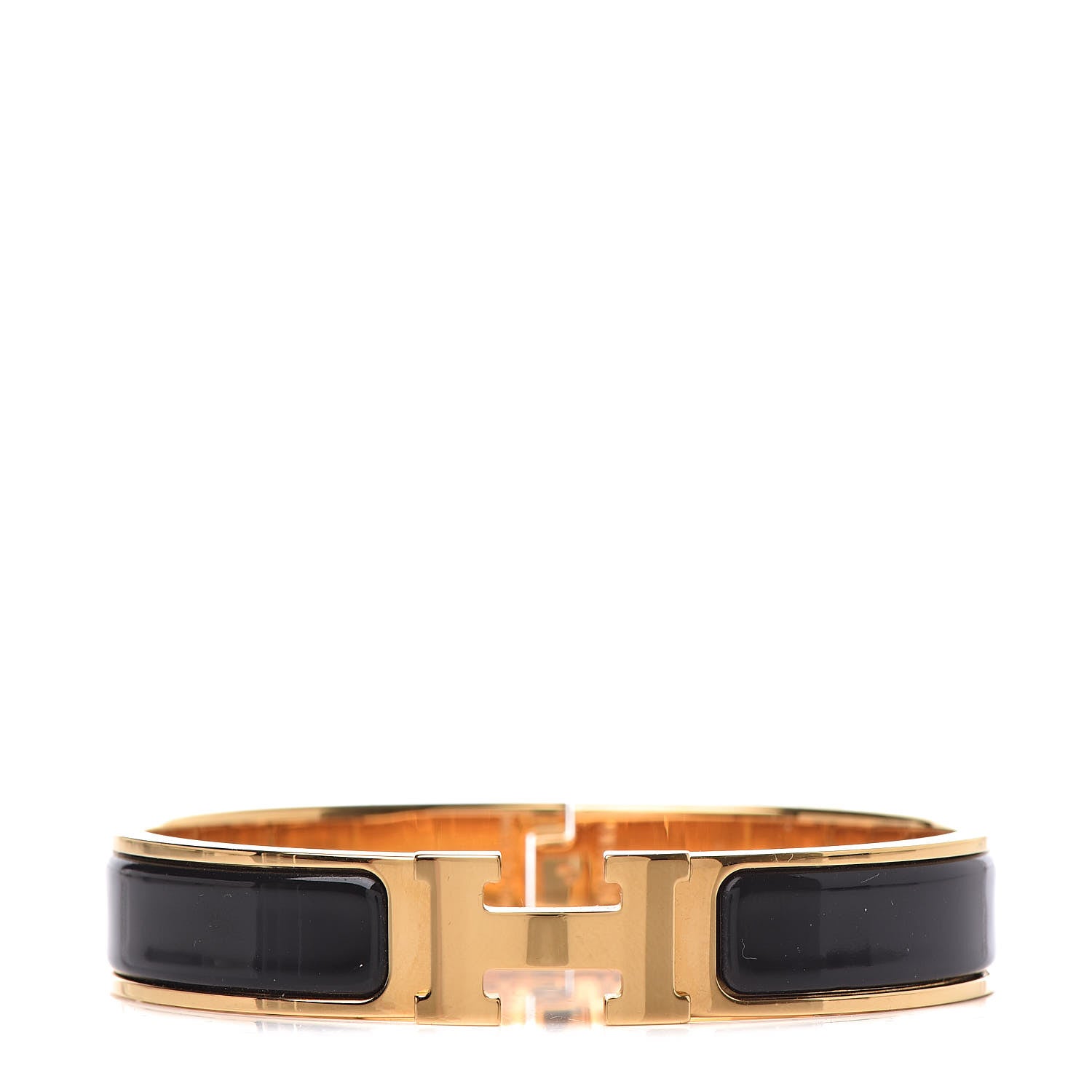 Hermes Enamel Narrow Clic Clac H Bracelet GM Black 1 of 6