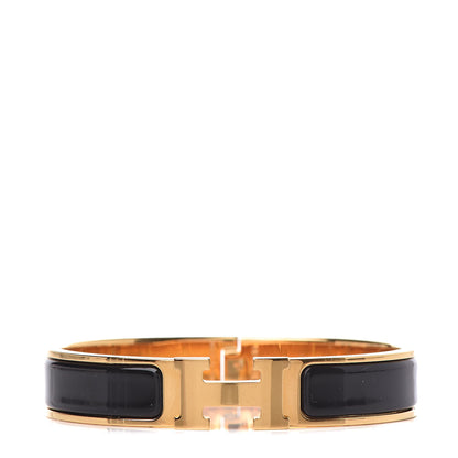 Hermes Enamel Narrow Clic Clac H Bracelet GM Black 1 of 6