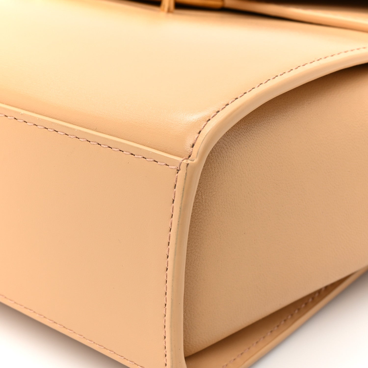 Bottega Veneta Box Calfskin Nappa Clip Bag Almond Gold 13 of 15