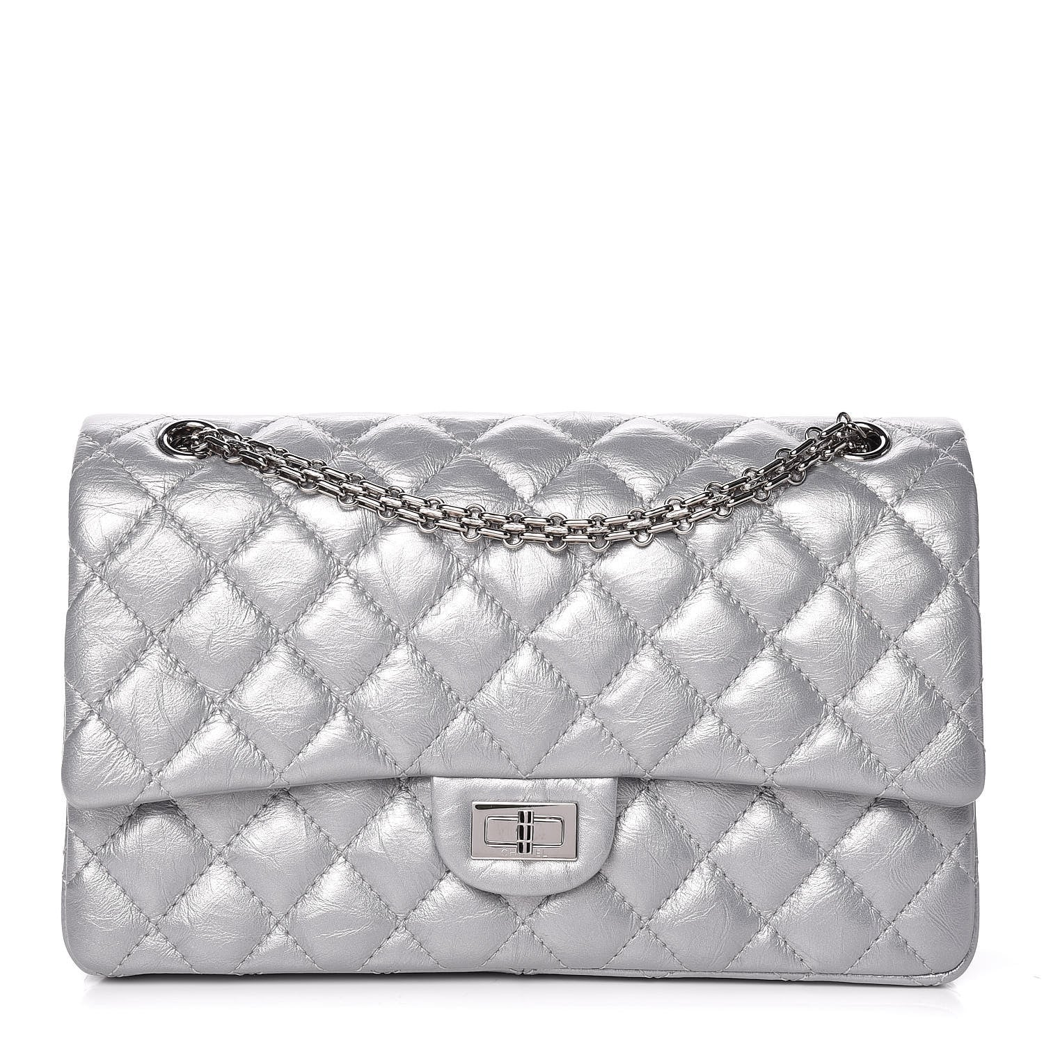 Chanel Metallic Aged Calfskin Quilted 2.55 Reissue 226 Flap Silver 1 of 11