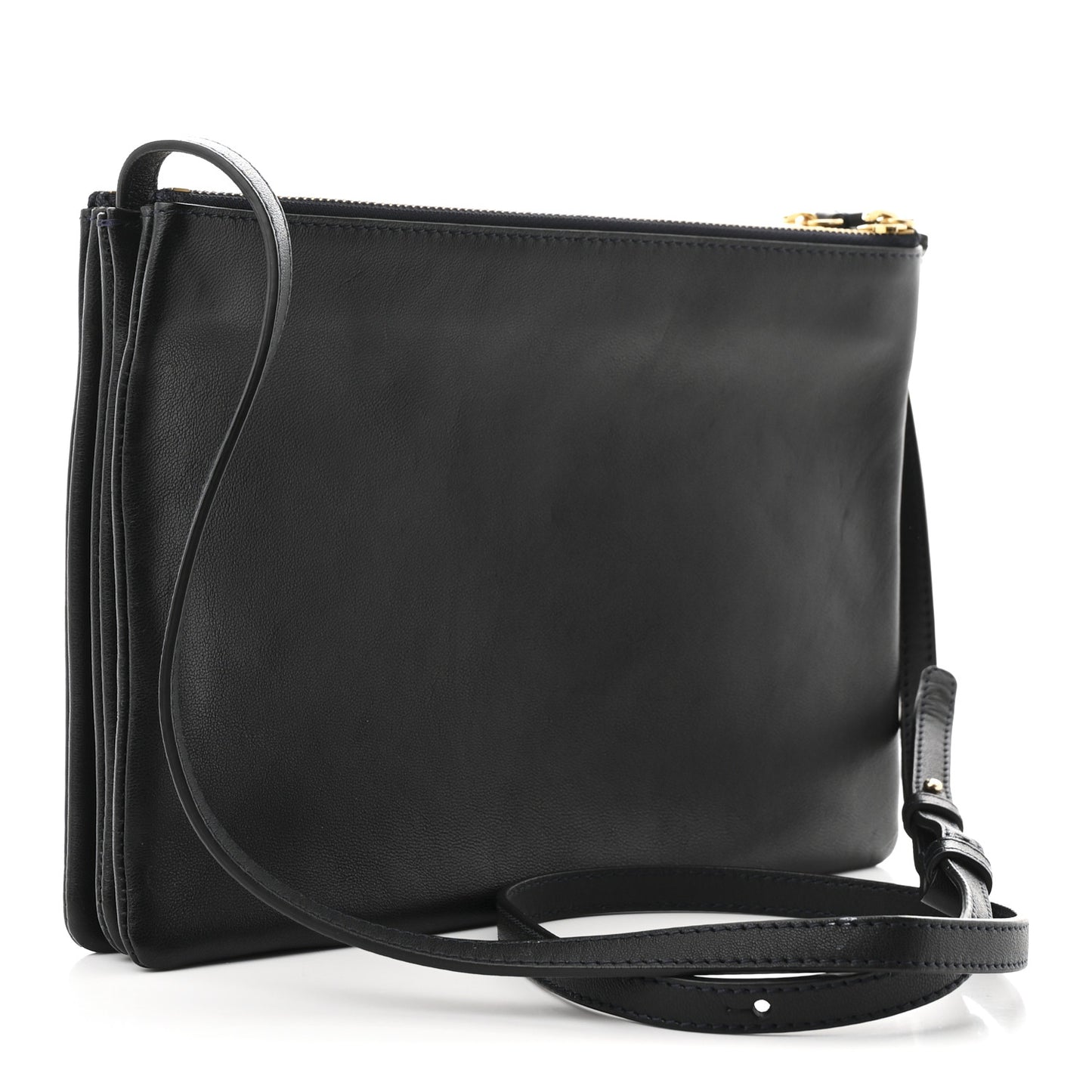 Lambskin Large Trio Crossbody Bag Navy Blue