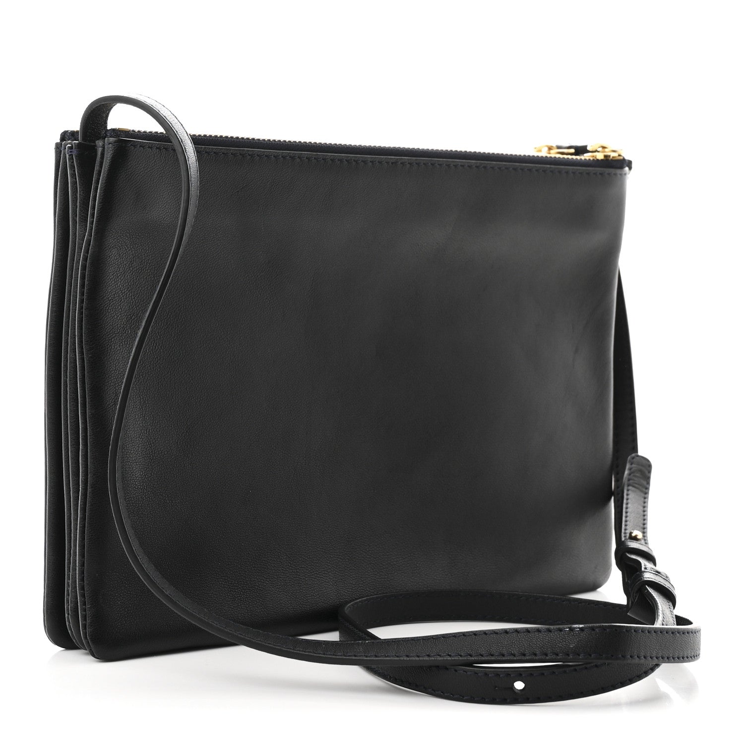 Celine Lambskin Large Trio Crossbody Bag Navy Blue 2 of 10