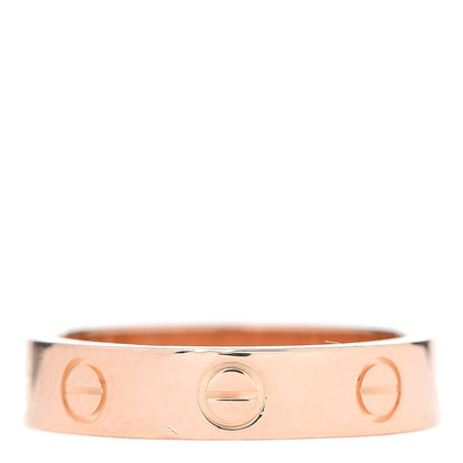 Cartier 18K Pink Gold Diamond 4mm LOVE Wedding Band Ring 49 4.75 3 of 6