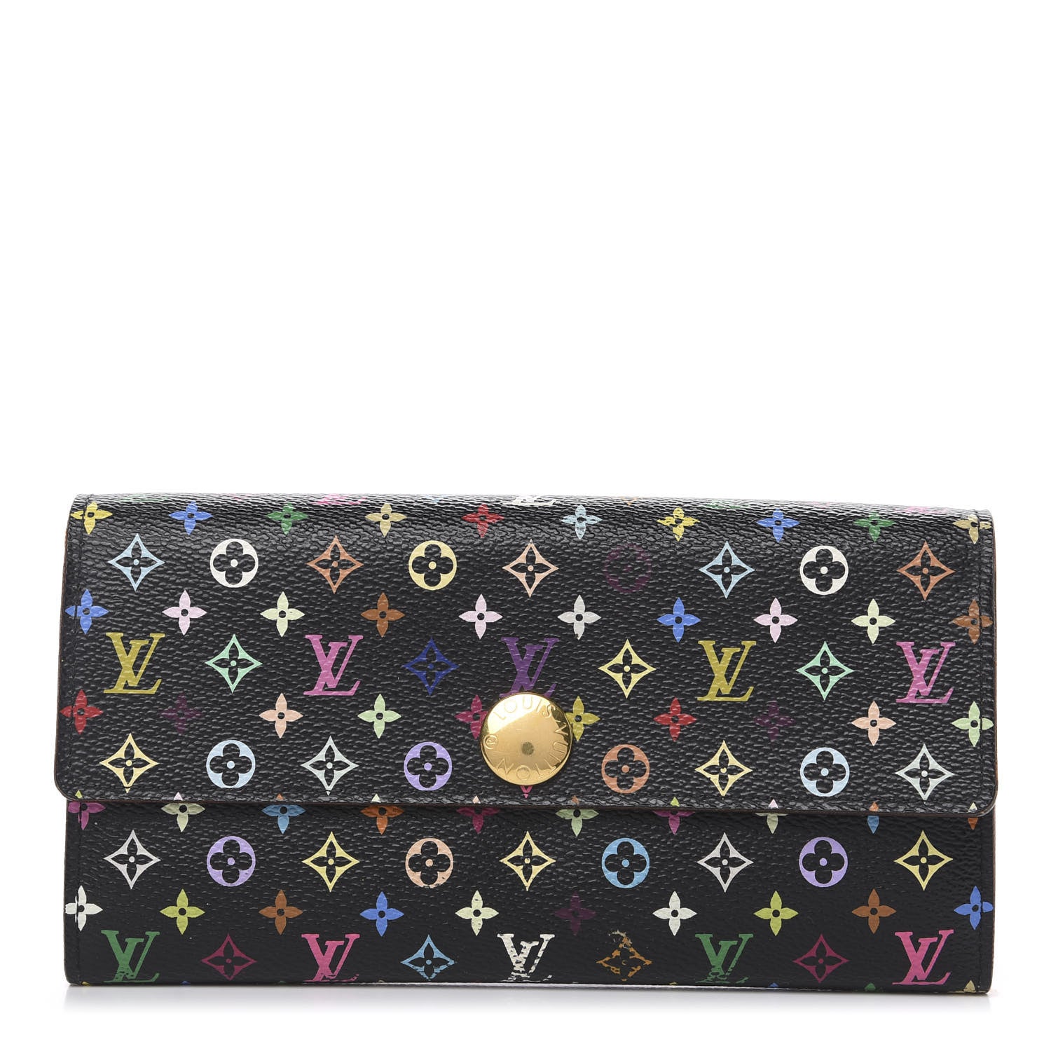 Louis Vuitton Monogram Multicolor Sarah Wallet Black Violet 1 of 11