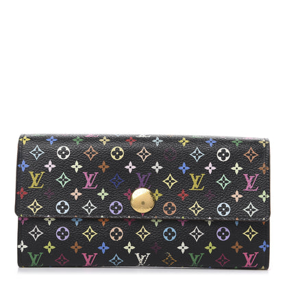 Louis Vuitton Monogram Multicolor Sarah Wallet Black Violet 1 of 11