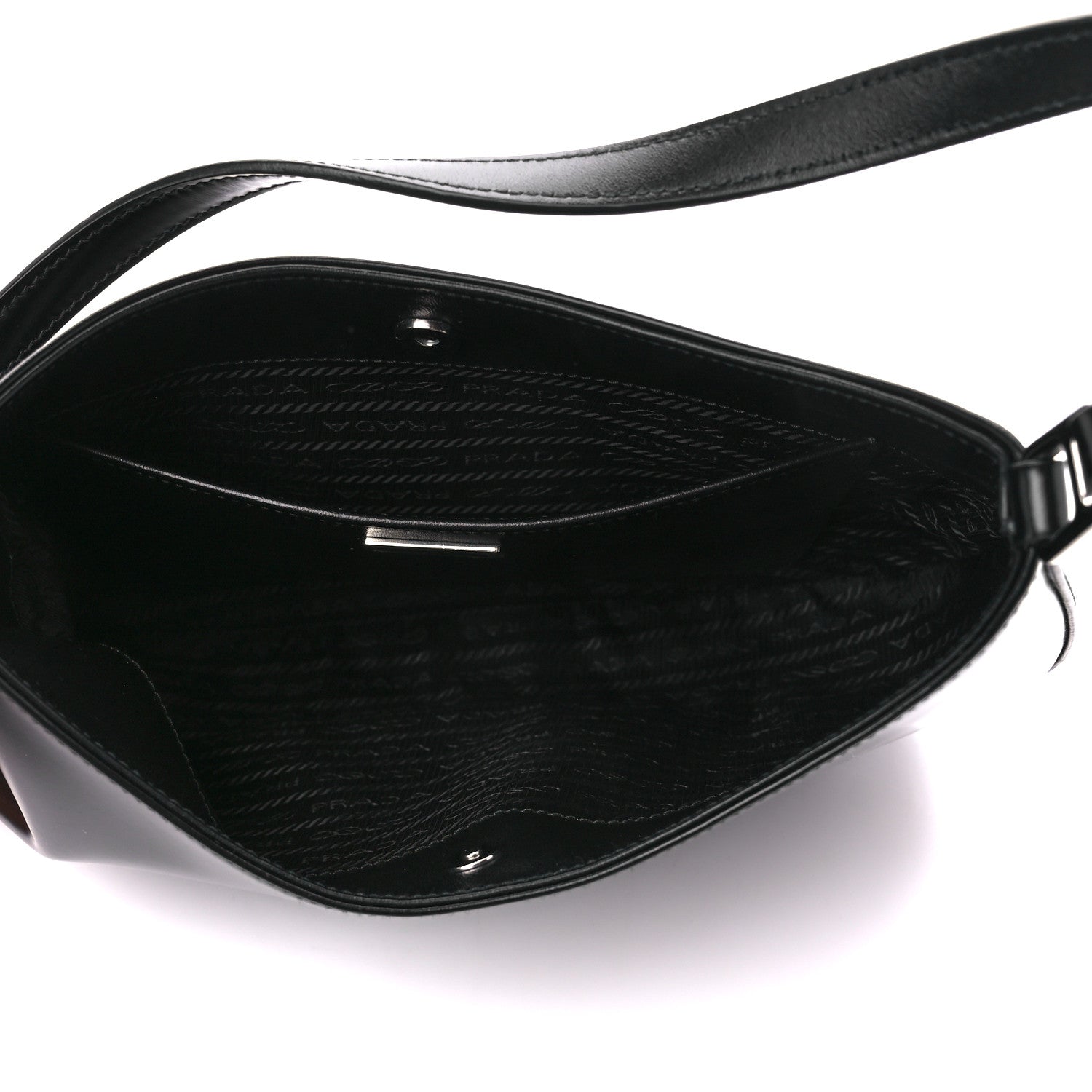 Prada Spazzolato Cleo Shoulder Bag Black 5 of 11