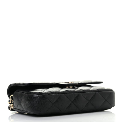 Chanel Caviar Quilted Flap Phone Holder With Chain Black 4 of 8