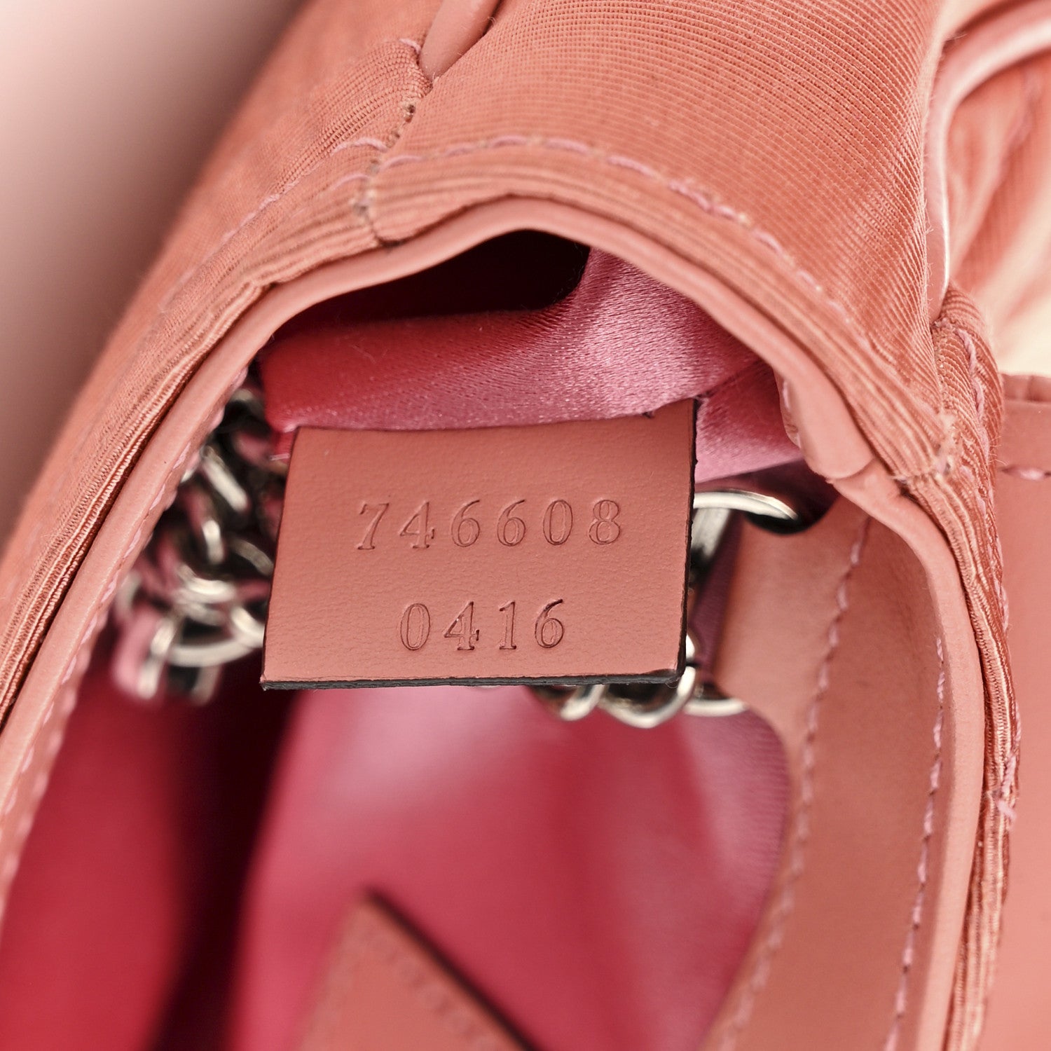 Gucci Moire Fabric Calfskin Crystal Matelasse Mini GG Marmont Chain Belt Bag 95 38 Blush 8 of 11