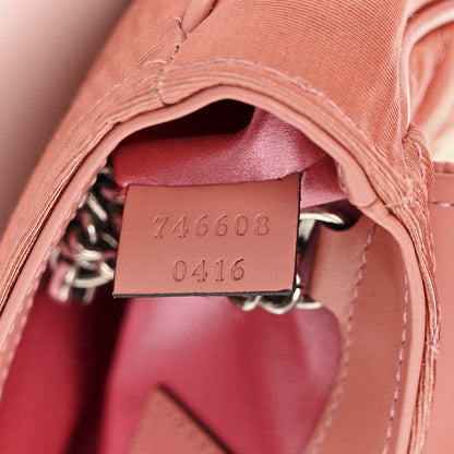 Gucci Moire Fabric Calfskin Crystal Matelasse Mini GG Marmont Chain Belt Bag 95 38 Blush 8 of 11