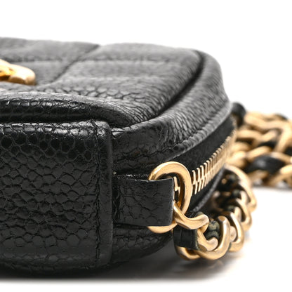 Chanel Caviar Quilted Diamond Coin Purse With Chain Black 10 of 10