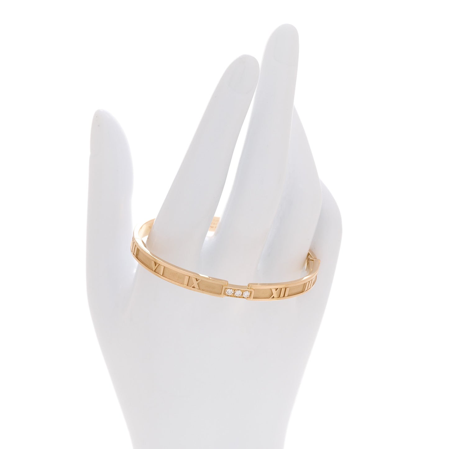 18K Rose Gold Diamond Atlas Closed Hinged Bangle Bracelet