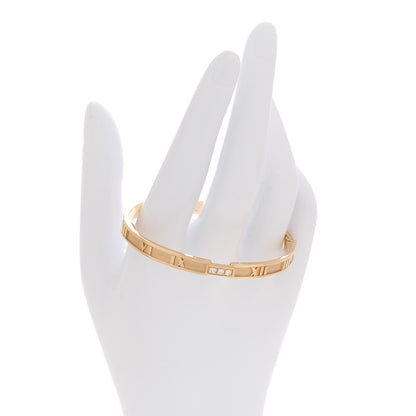 Tiffany 18K Rose Gold Diamond Atlas Closed Hinged Bangle Bracelet 2 of 4