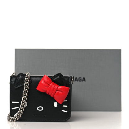 Balenciaga Calfskin Hello Kitty Mini Wallet Black 7 of 7