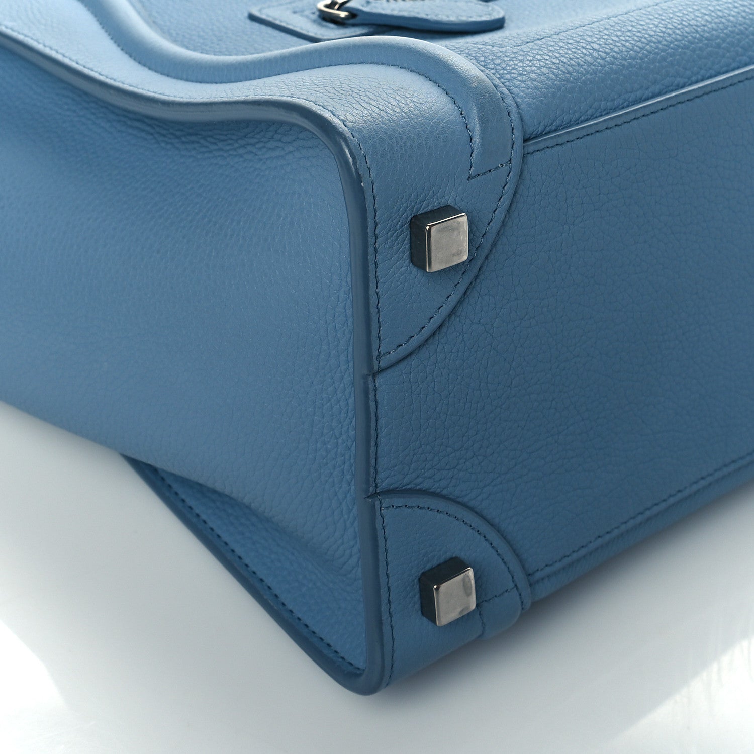 Celine Drummed Calfskin Micro Luggage Slate 8 of 9