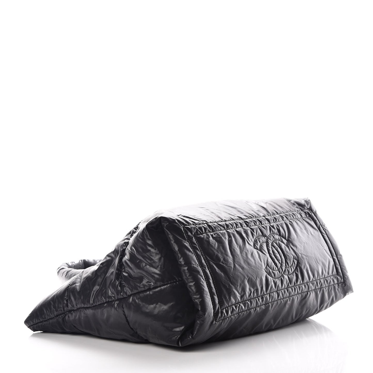 Nylon Quilted Medium Coco Cocoon Reversible Tote Black