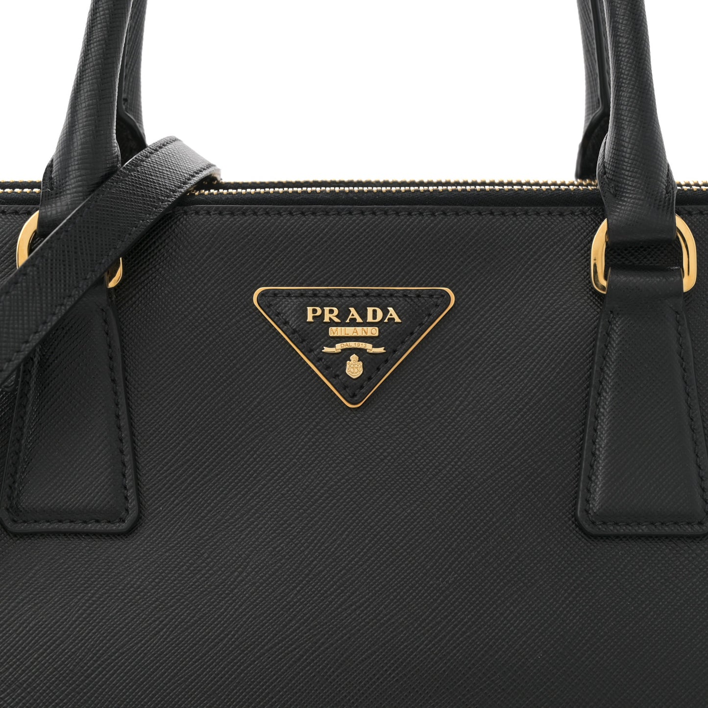 Saffiano Lux Large Galleria Double Zip Tote Black