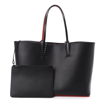 Christian Louboutin Calfskin Spikes East West Cabata Tote Black 1 of 10