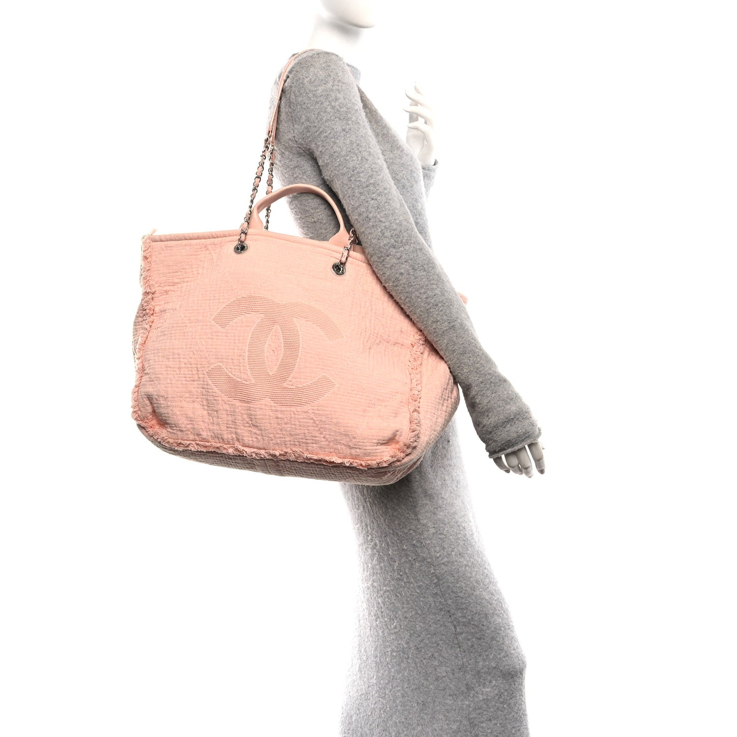 Canvas Large Double Face Shopping Tote Light Pink