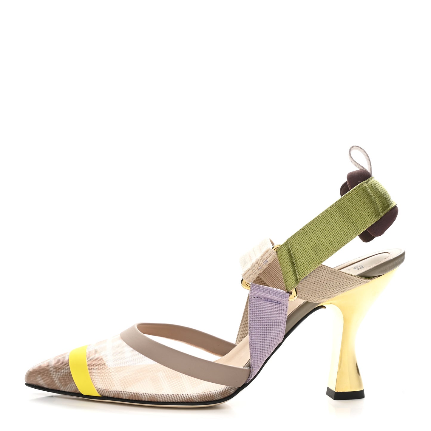 Mesh Vitello FF Colibri 100mm Slingback Pumps 39 Rose Multicoor