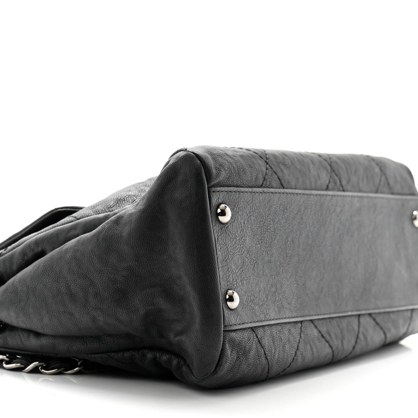 Calfskin Quilted Large Hamptons Flap Black