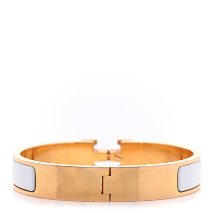Hermes Enamel Narrow Clic Clac H Bracelet PM White 3 of 5