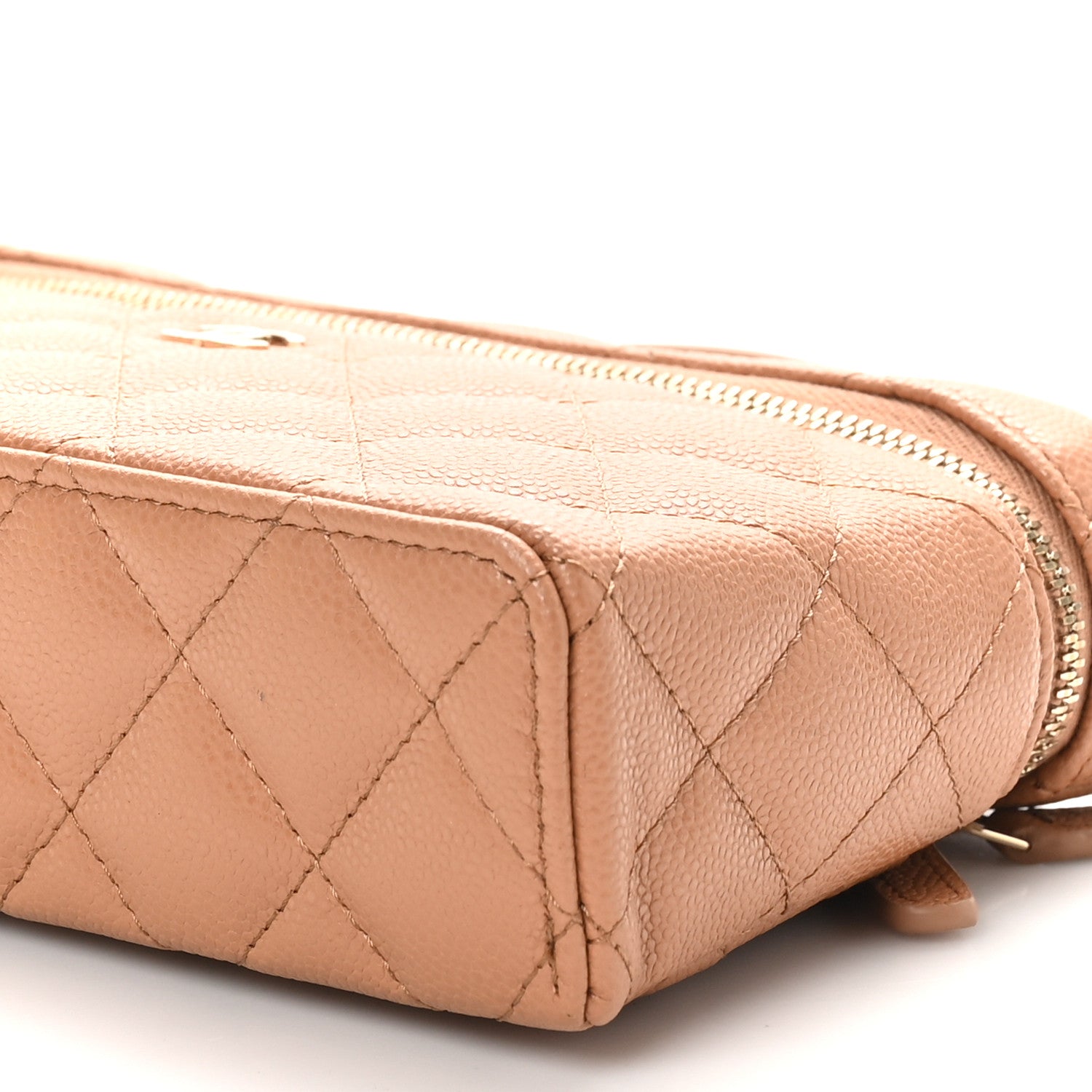 Chanel Caviar Quilted Top Handle Slim Vanity With Chain Brown 9 of 10