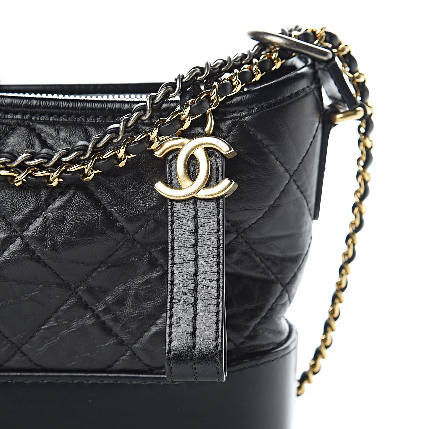Chanel Aged Calfskin Quilted Small Gabrielle Hobo Black 11 of 11