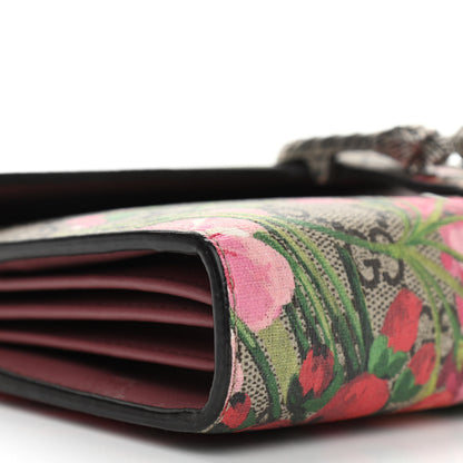 Gucci GG Supreme Monogram Blooms Mini Dionysus Chain Wallet Beige Multicolor Dry Rose 9 of 12