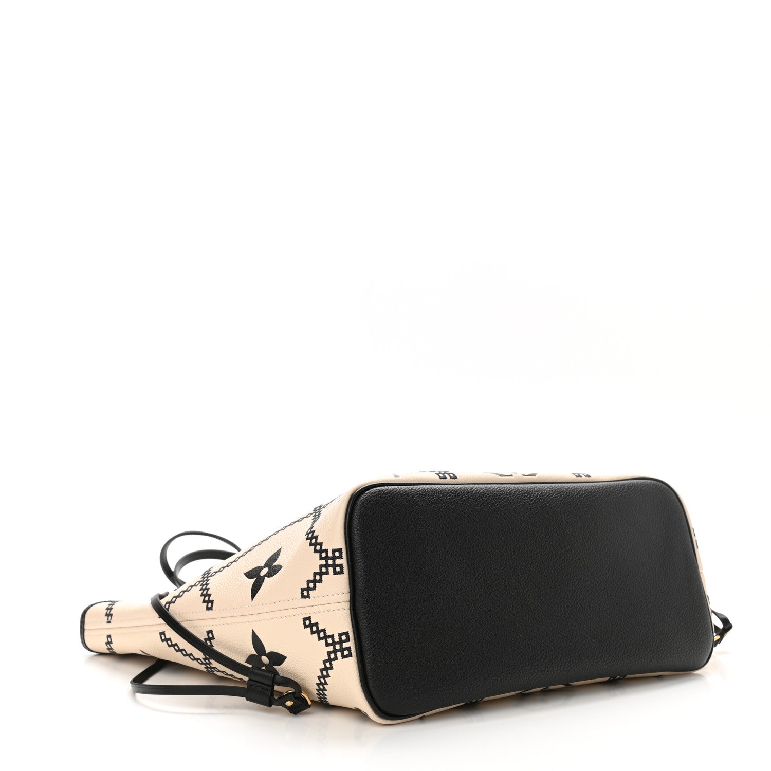 Louis Vuitton Empreinte Monogram Giant Broderies Neverfull MM Cream Black 3 of 9