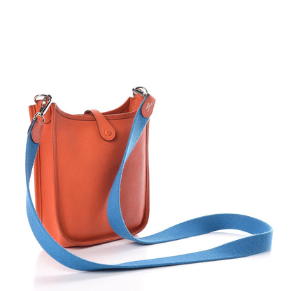 Hermes Epsom Amazone Evelyne TPM Orange Poppy Bleu Zanzibar 3 of 10