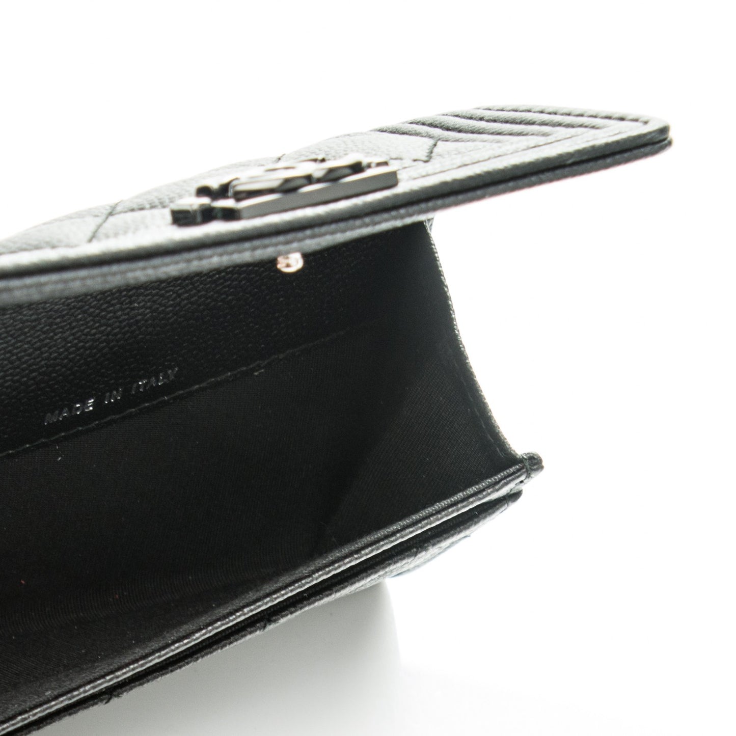 Caviar Quilted Boy Flap Card Holder So Black
