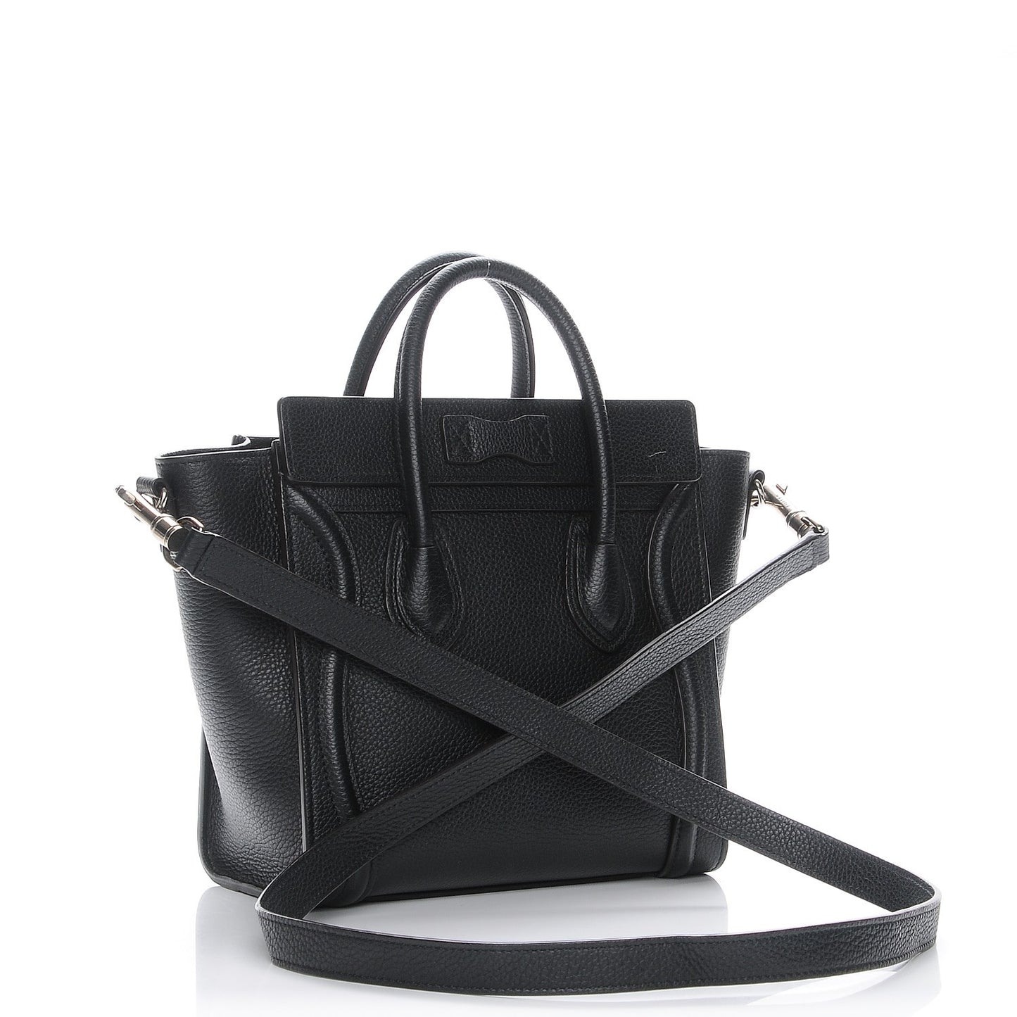 Drummed Calfskin Nano Luggage Black
