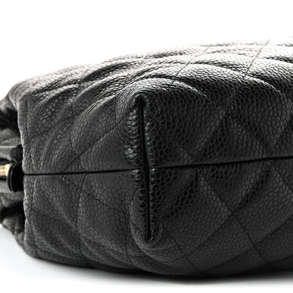 Chanel Shiny Caviar Quilted Large Bowling Bag Black 9 of 10
