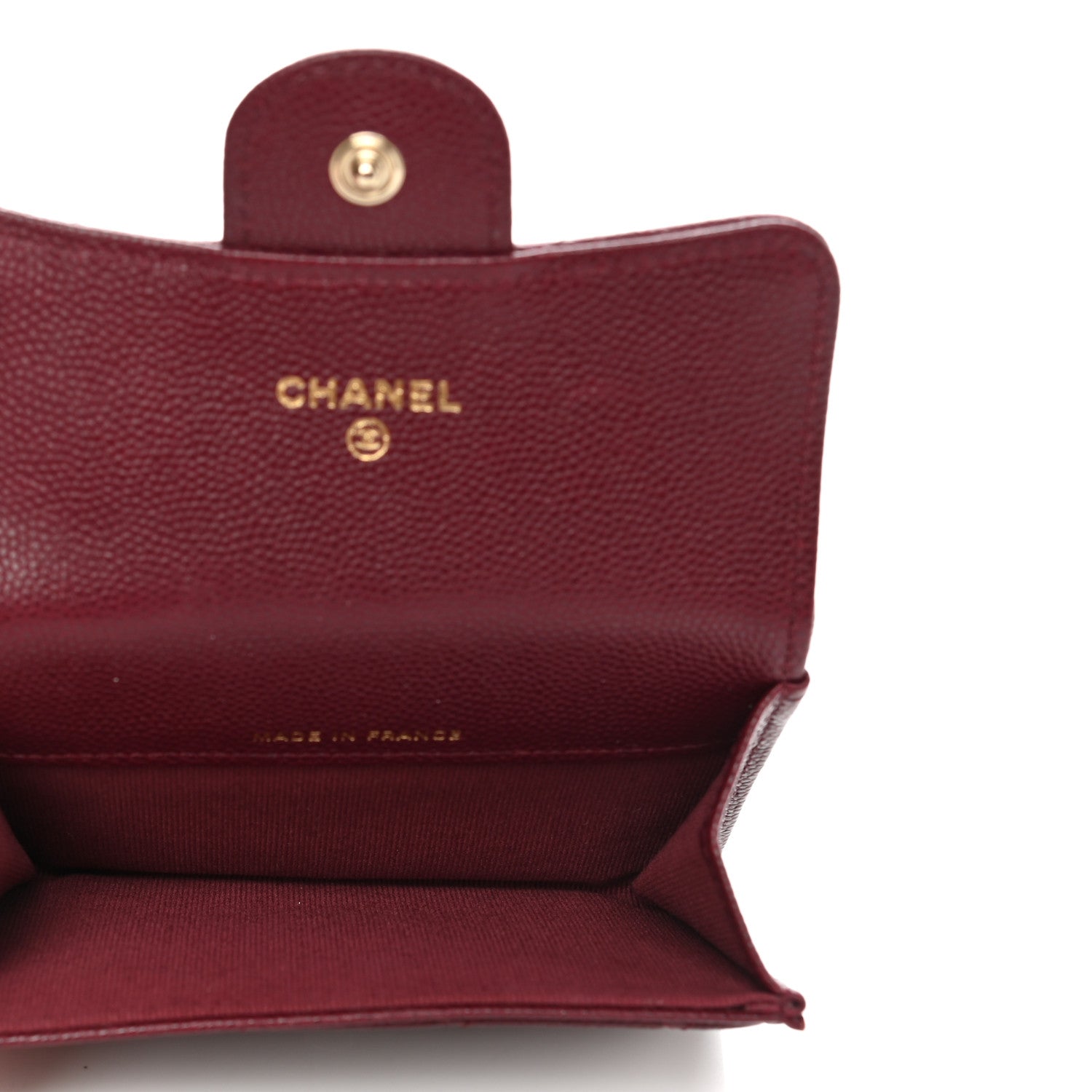Chanel Caviar Quilted Flap Card Holder Wallet Burgundy 5 of 9