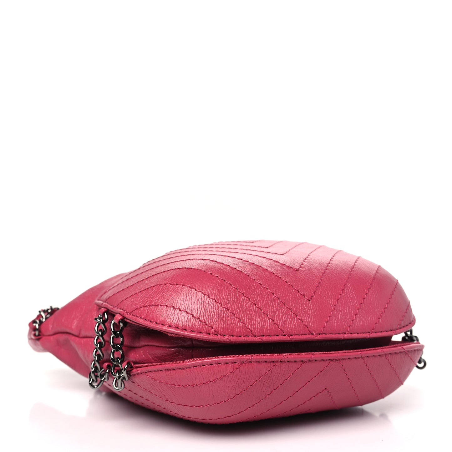 Aged Chevron Quilted Small Gabrielle Bucket Pink